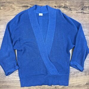 POETRY Women 2 Ballet Wrap Sweater Cobalt Linen Cotton Lagenlook Layer Capsule